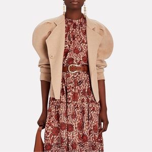 NWOT Ulla Johnson Dita Puff Sleeve Wool Jacket in Beige Size Medium